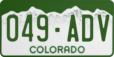 CO license plate 049ADV