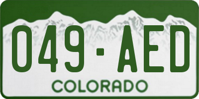 CO license plate 049AED