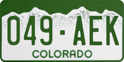 CO license plate 049AEK