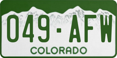 CO license plate 049AFW