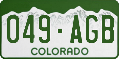 CO license plate 049AGB