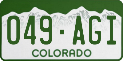 CO license plate 049AGI