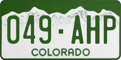 CO license plate 049AHP