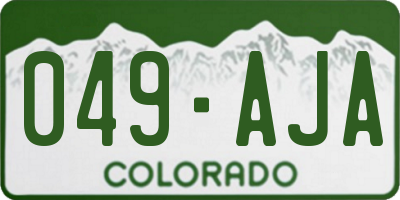 CO license plate 049AJA
