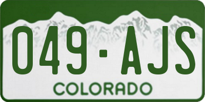 CO license plate 049AJS