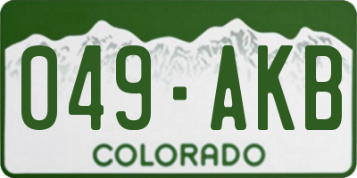 CO license plate 049AKB
