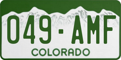 CO license plate 049AMF