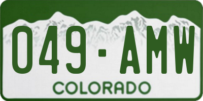 CO license plate 049AMW