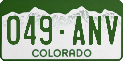 CO license plate 049ANV