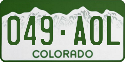CO license plate 049AOL
