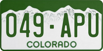 CO license plate 049APU