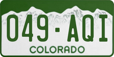 CO license plate 049AQI