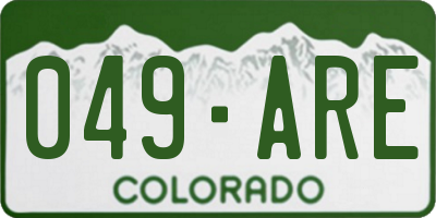 CO license plate 049ARE