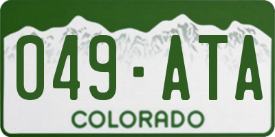CO license plate 049ATA