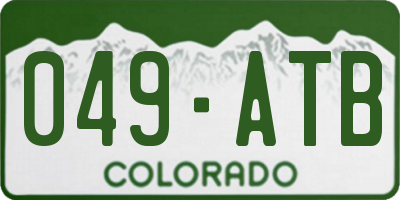 CO license plate 049ATB