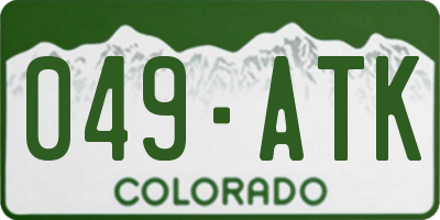 CO license plate 049ATK