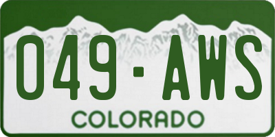 CO license plate 049AWS