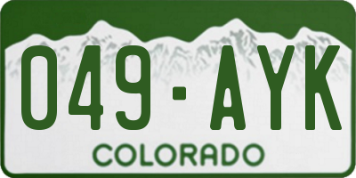 CO license plate 049AYK