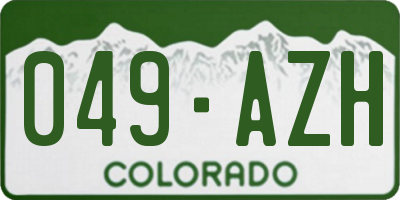 CO license plate 049AZH