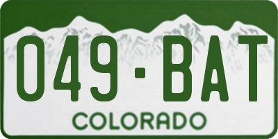 CO license plate 049BAT