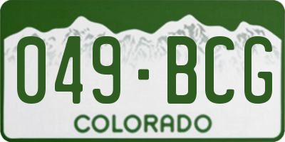 CO license plate 049BCG
