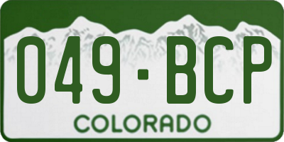 CO license plate 049BCP