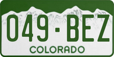 CO license plate 049BEZ