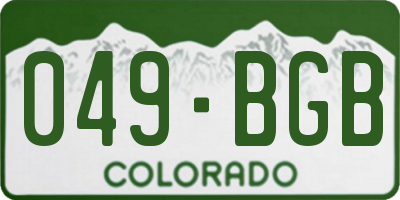 CO license plate 049BGB
