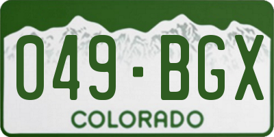 CO license plate 049BGX
