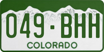 CO license plate 049BHH