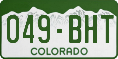 CO license plate 049BHT