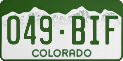 CO license plate 049BIF