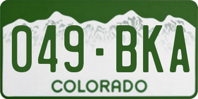 CO license plate 049BKA