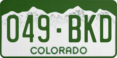 CO license plate 049BKD