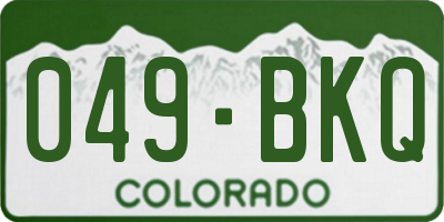 CO license plate 049BKQ