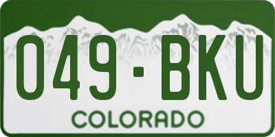 CO license plate 049BKU