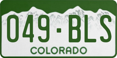 CO license plate 049BLS