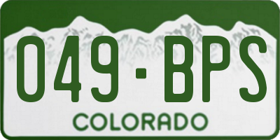 CO license plate 049BPS