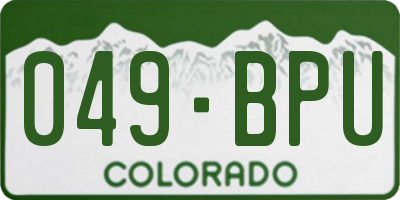 CO license plate 049BPU