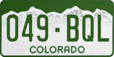 CO license plate 049BQL