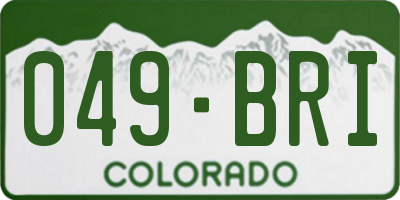 CO license plate 049BRI
