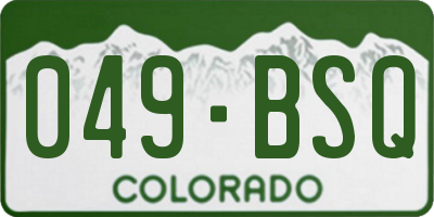 CO license plate 049BSQ