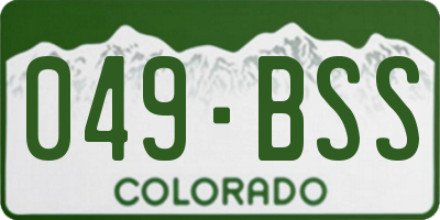 CO license plate 049BSS