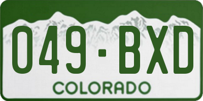 CO license plate 049BXD