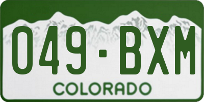 CO license plate 049BXM