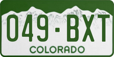 CO license plate 049BXT