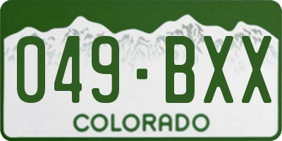 CO license plate 049BXX