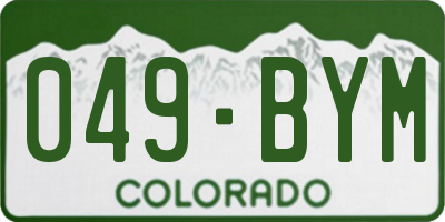 CO license plate 049BYM