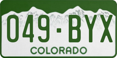 CO license plate 049BYX