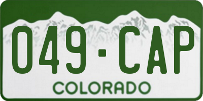 CO license plate 049CAP